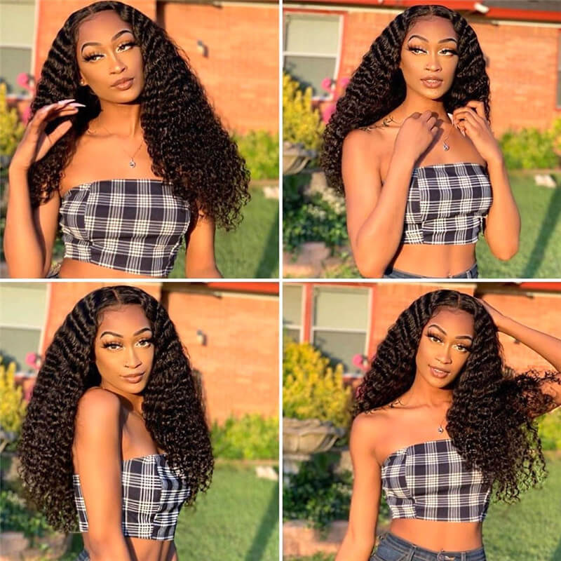 10A Grade Deep Wave Frontal Wig 13x6 Lace Wigs Remy 13x4 T Part Brazilian Wet And Wavy Curly Human Hair Wigs Deep Wave Lace Front Wig