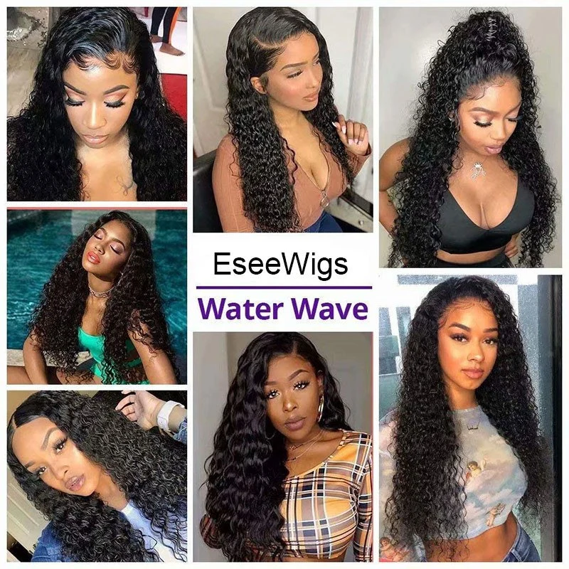 Wet And Wavy Wigs Human Hair For Black Women Water Wave Lace Front Human Hair Wigs With Baby Hair Glueless