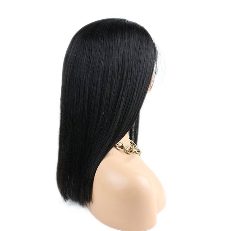 150% Short Straight Lace Front Human Hair Wigs Bob Style Black Bob Cut Wig Pre Plucked for Black Women