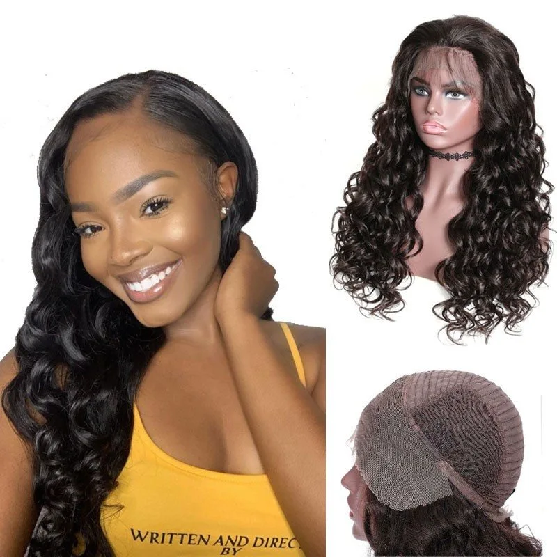 Mix Curly Wig Lace Front Human Hair Pre Pluck Wigs With Baby Hair 180% Density Long Wigs
