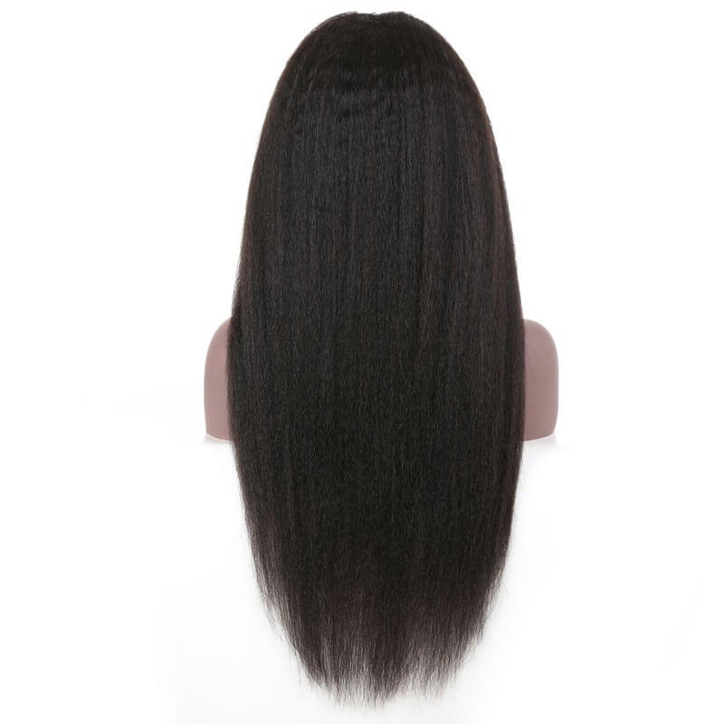 High Quality Lace Frontal Kinky Straight Pre Plucked With Baby Hair 13*4 Remy Human Hair 130% Density Wigs Soft