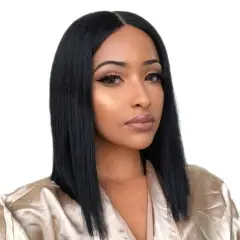 150% Short Straight Lace Front Human Hair Wigs Bob Style Black Bob Cut Wig Pre Plucked for Black Women