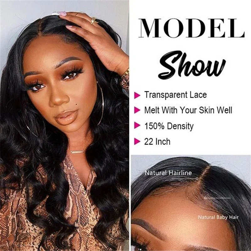 HD Transparent 13x4 Lace Wig Body Wave Human Hairs