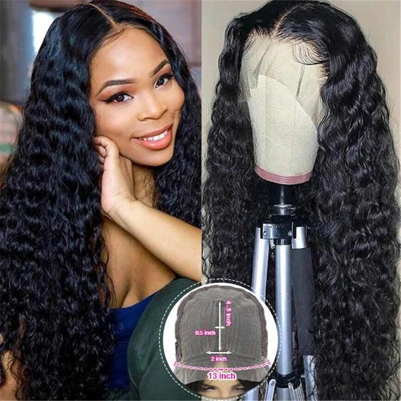 HD Transparent 13x4 Lace Front Wig Deep Wave Human Hair Wigs