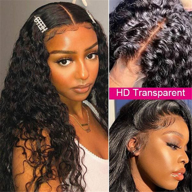HD Transparent Lace 13x4 Lace Front Wig Affordable Water Wave Wig