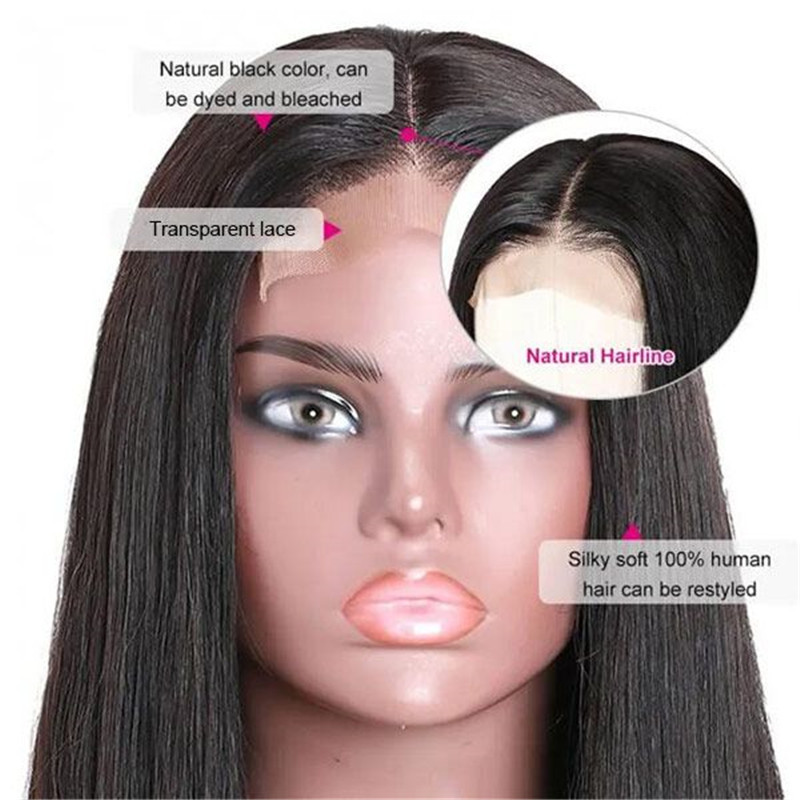 HD Transparent Lace Wigs Affordable 180% Density 13X6 Lace Front Wigs Straight Human Hair Wig For Women