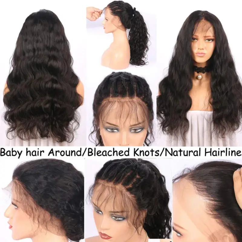 Pre-Made Fake Scalp Glueless Lace Frontal Wigs Human Hair With Pre Plucked Baby Hair Brazilian Loose Curly High Density