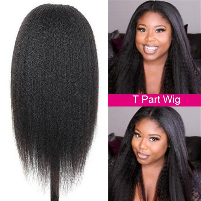Transparent Lace 13x4 Lace Front Wig Kinky Straight Human Hair Wigs For Women