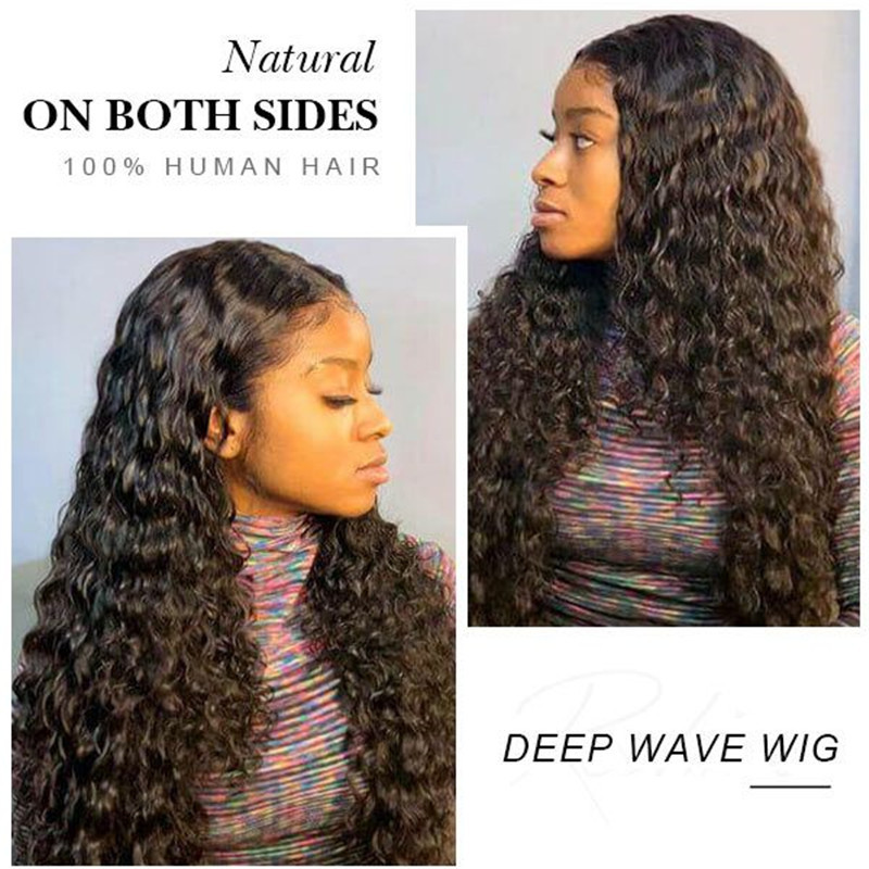 HD Transparent 13x4 Lace Front Wig Deep Wave Human Hair Wigs