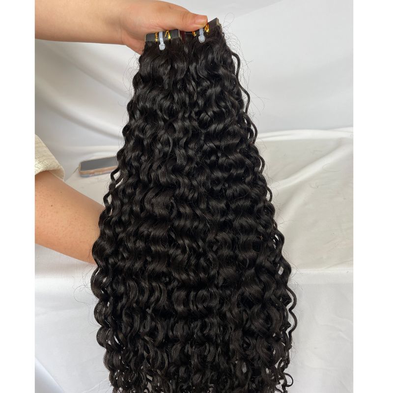 12A Tape Hair Extensions Cambodian Hair 100% Human Virgin Hair  Curly Double-sided Strong Tape In Hair  Adhesive For Woman 40 pcs/Lot