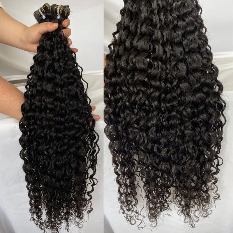 12A Tape Hair Extensions Cambodian Hair 100% Human Virgin Hair  Curly Double-sided Strong Tape In Hair  Adhesive For Woman 40 pcs/Lot