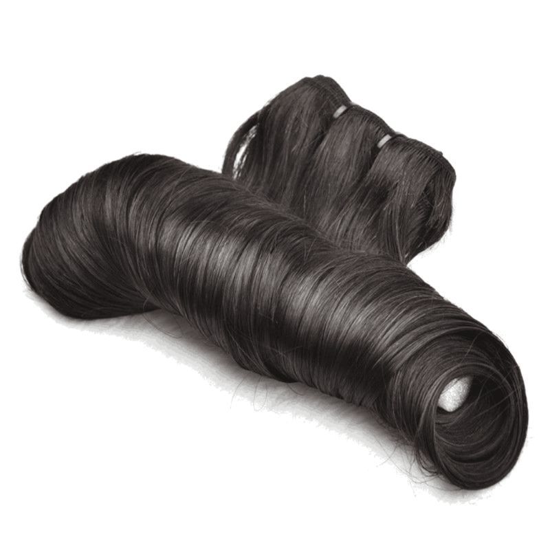Rose Curl 12A Grade Raw Double Drawn Indian Virgin Human Hair Bundles Sew in Extensions Natural Black Double Weft 100% Natural Cuticle Aligned Unprocessed Hair