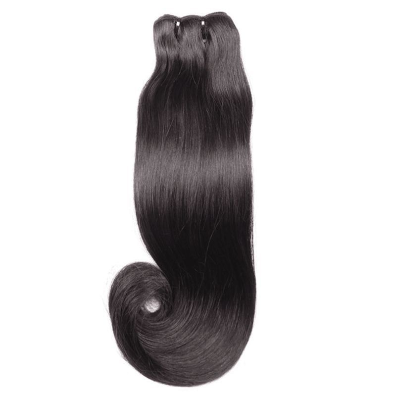 Straight  Tip 12A Grade Raw Double Drawn Indian Virgin Human Hair Bundles Sew in Extensions Natural Black Double Weft 100% Natural Cuticle Aligned Unprocessed Hair