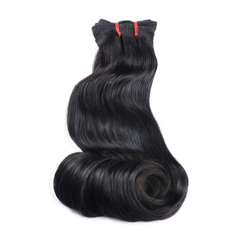 Egg Curl 12A Grade Raw Double Drawn Indian Virgin Human Hair Bundles Sew in Extensions Natural Black Double Weft 100% Natural Cuticle Aligned Unprocessed Hair