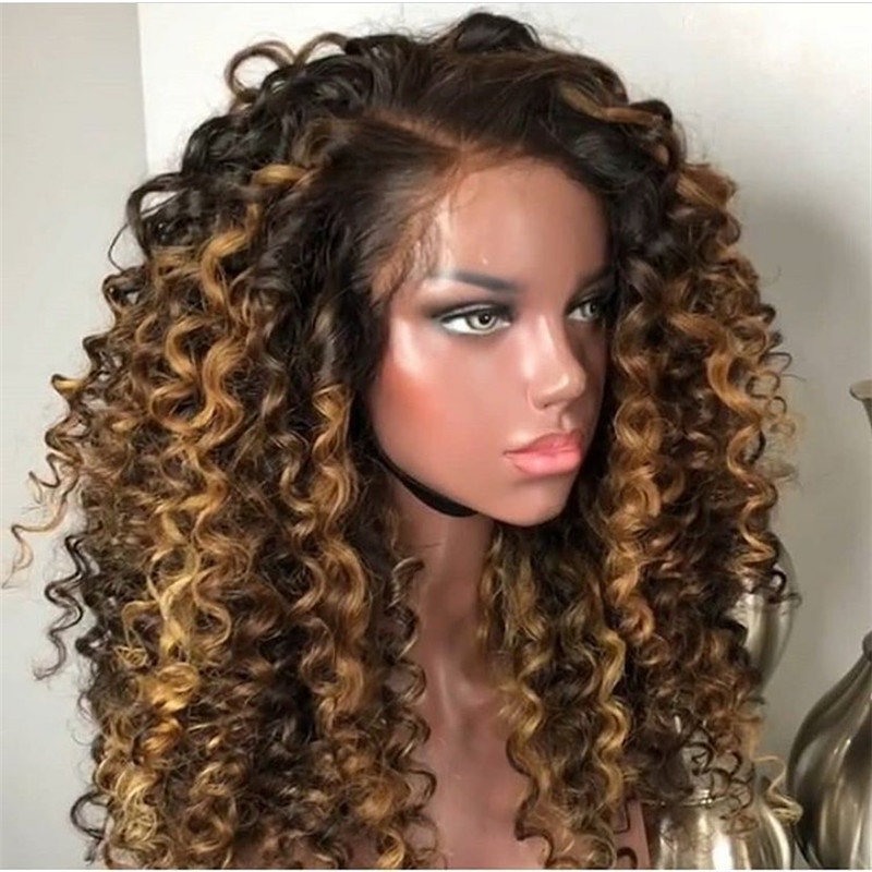 Human Virgin Hair Ombre Wave Pre Plucked 13x4x1 T Part Lace Wig For Black Woman-1adb52