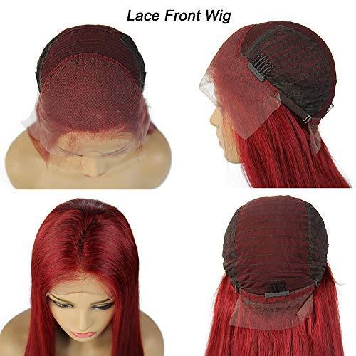 Red Color Lace Front Full Lace Natural Looking Lace Front Wigs Long Straight Brazilian Human Hair Pre Plucked Full Lace Wig
