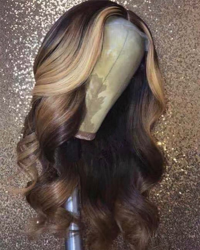 Human Virgin Hair Pre Plucked Lace Front Wig And 13x4x1 T Part Lace Wig For Black Woman-3c8292