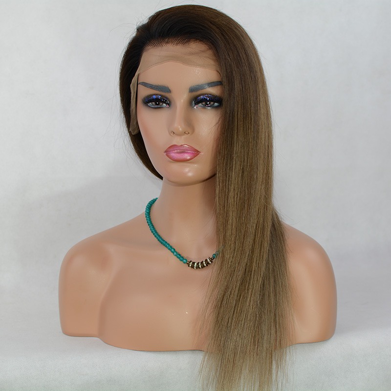 Human Virgin Hair Goddess Style Pre Plucked Lace Front Wig For Black Woman