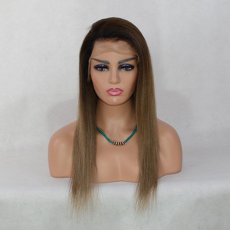 Human Virgin Hair Goddess Style Pre Plucked Lace Front Wig For Black Woman