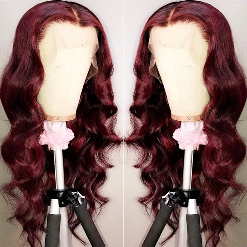 99J Lace Front Wigs Human Hair Burgundy Wigs Body Wave Brazilin Human Hair Wigs for Women Pre-Plucked Hairline
