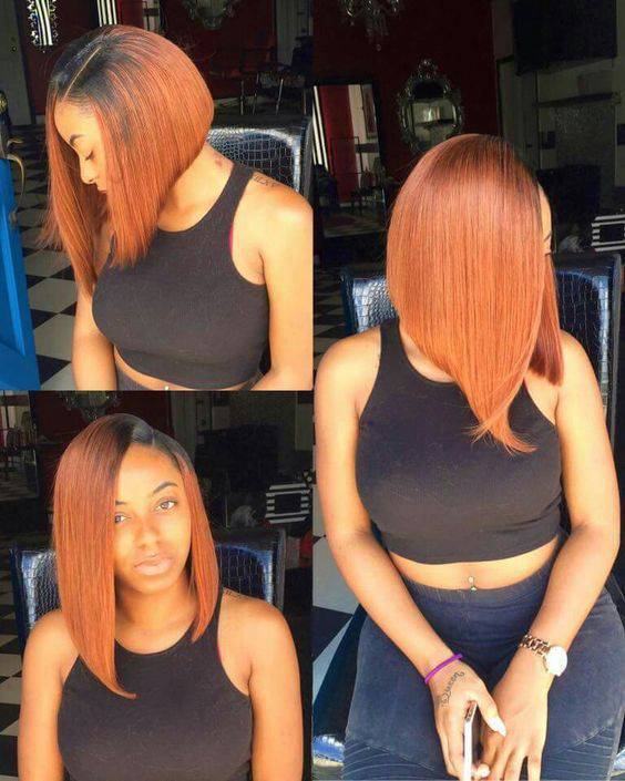 Ombre Ginger 1B Orange Short Bob Lace Front Human Hair Wigs for Black Women Brazilian Virgin Human Wig
