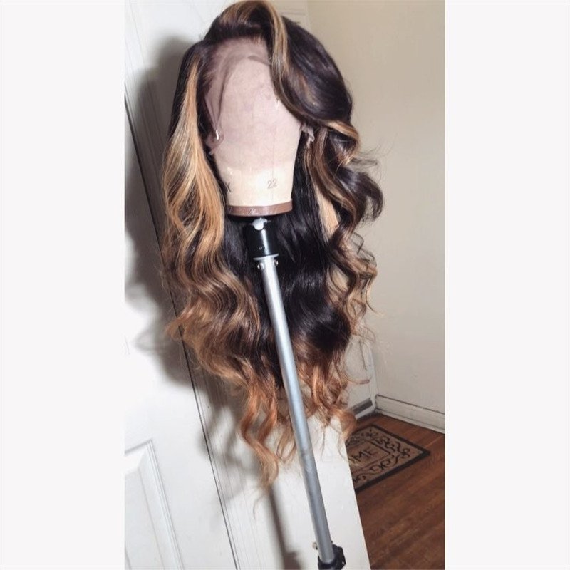 Human Virgin Hair Wave Pre Plucked Lace Front Wig For Black Woman