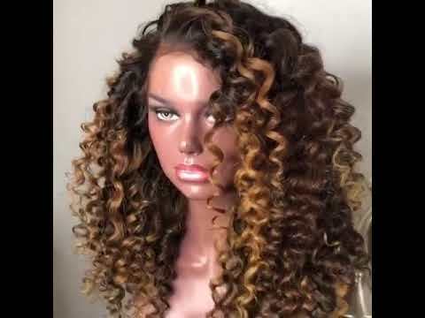 Human Virgin Hair Ombre Wave Pre Plucked Lace Front Wig For Black Woman