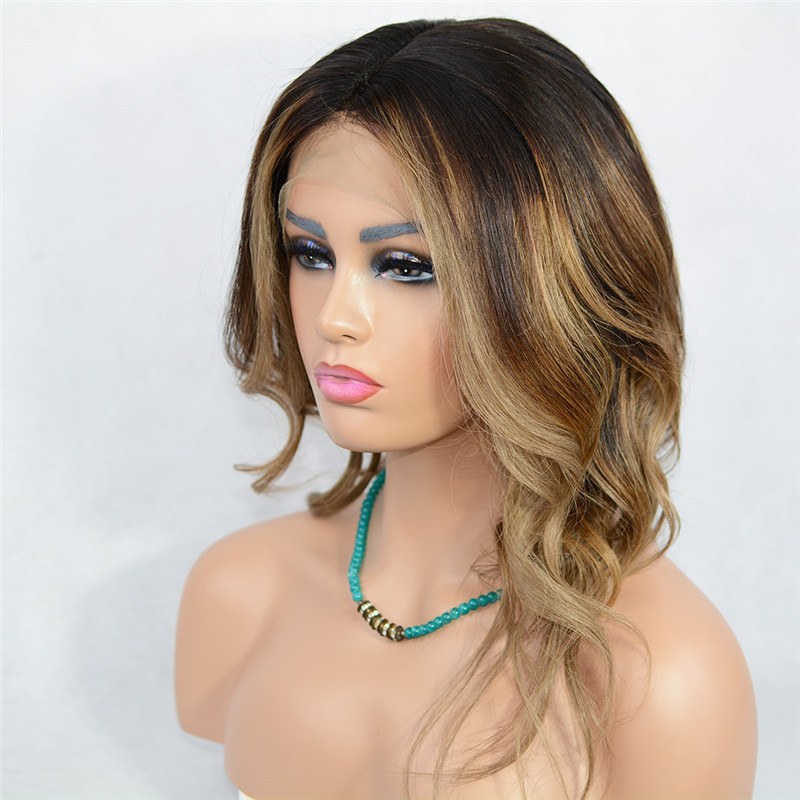 Human Virgin Hair Goddess Style Pre Plucked Lace Front Wig For Black Woman