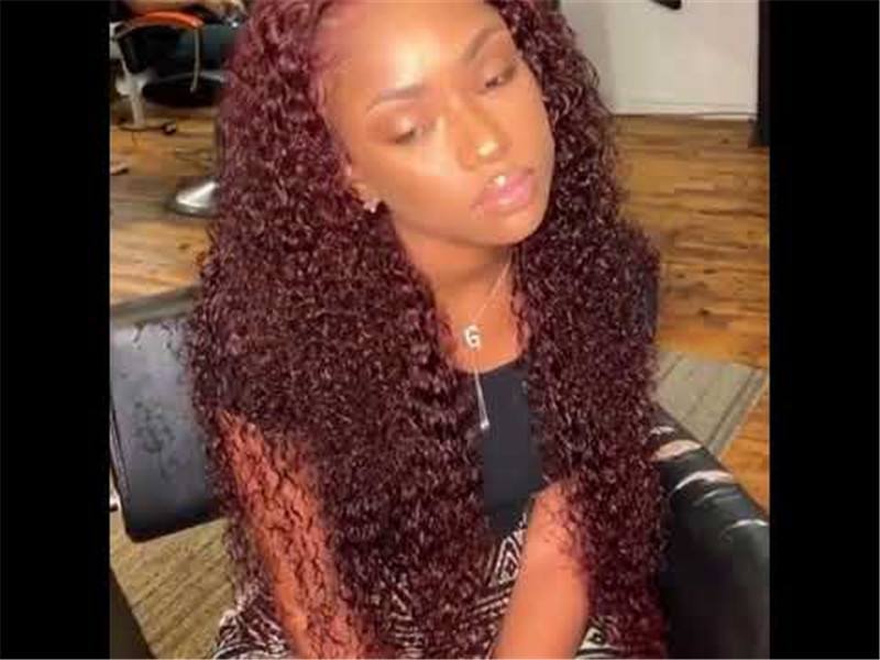 99j Curly Human Virgin Hair Pre Plucked Lace Front Wig