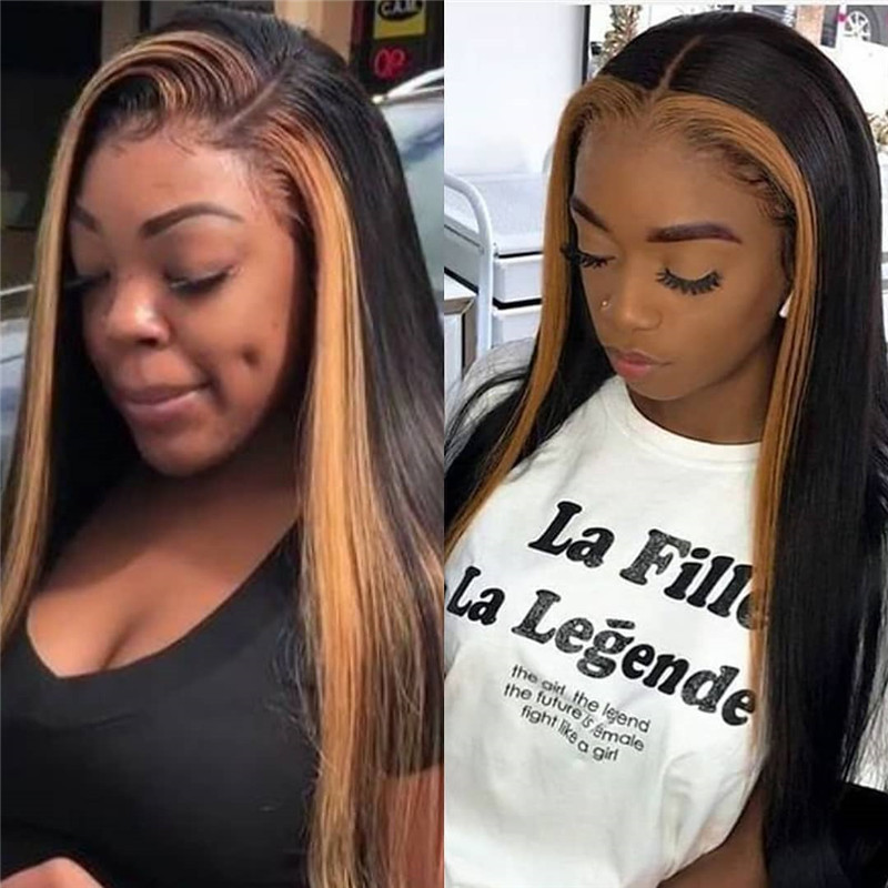 Human Unprocessed Human Virgin Pre Plucked Ombre Bob Lace Wigs and 13x4x1 T Part Lace wig-30012e
