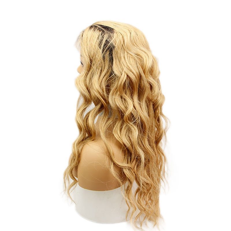 Honey Blonde Ombre 1B 27 Human Hair Lace Front wigs Loose Wave Full Lace Wig for Women 2 Tone