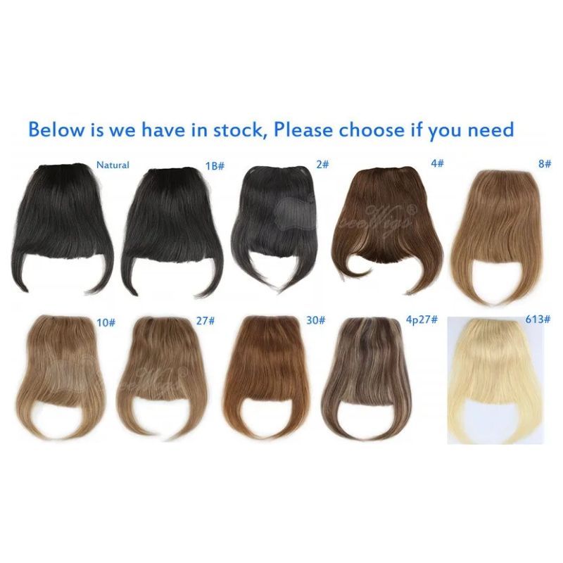 100% Human Hair Bangs Clip in Hair Extensions 27P 613 Clip on Bangs Full Fringe Short Straight Hair with Temples Hairpieces for Women Curved Bangs for Daily Wear 6-8 Inch