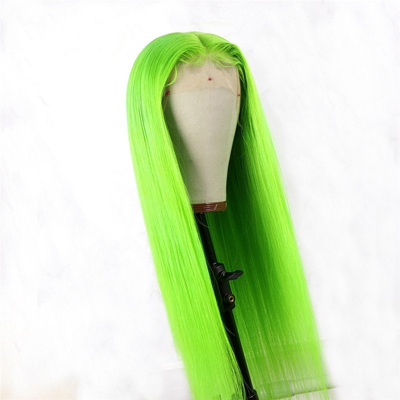 150% Green Human Hair Wig 13x4 Brazilian Remy Straight Lace Front Wig Ombre Wigs For Women Pre Plucked