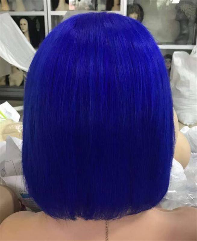 Pink Bob Lace Front Wigs Human Hair 13x4 Pre Plucked Blue Red Grey Green Yellow Short Bob Wigs For Black Women Remy