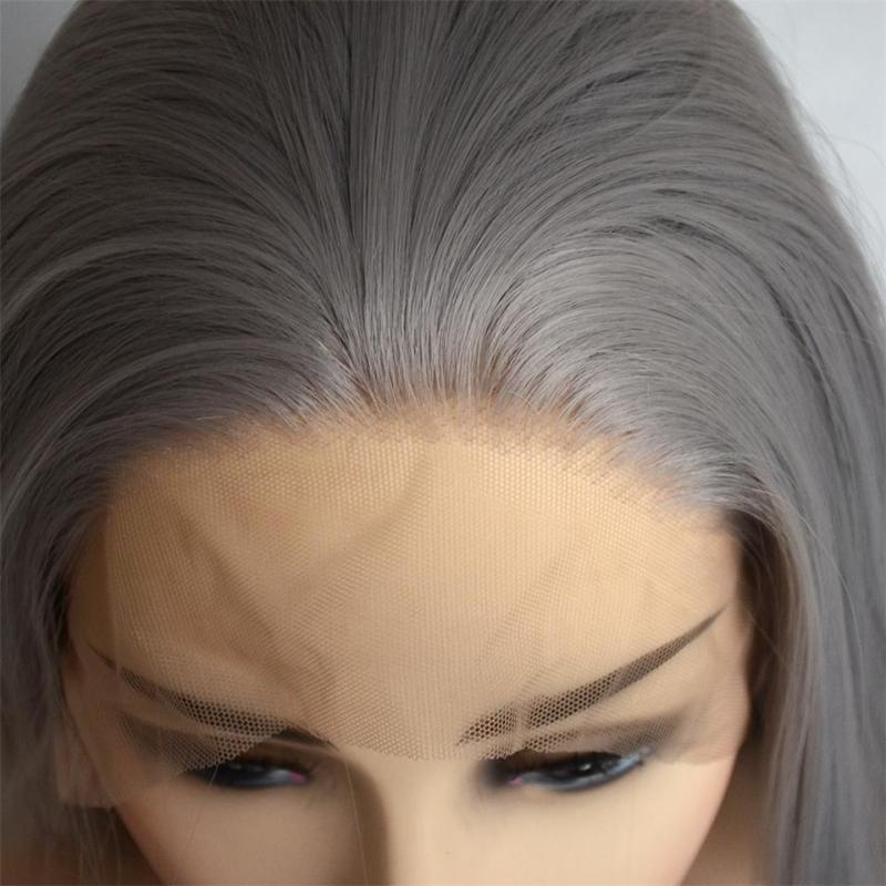 Grey Wig Human Hair Bob Colored Wigs Straight Lace Front Human Hair Wigs For Women Pre Plucked Brazilian Remy 150 Density