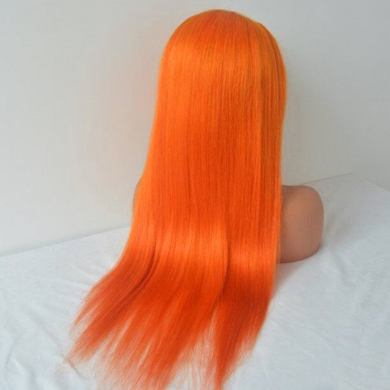 Orange Color Straight Lace Front Wig Brazilian Remy Hair Ginger Wig Lace Front Human Hair Wigs For Women Transparent Lace Wigs