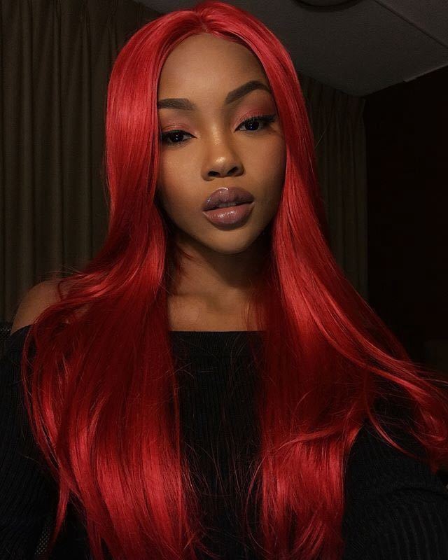 Hot Pink Red Green Blue Yellow Colour Profusion Human Virgin Hair Straight Wave Pre Plucked Lace Front Wig