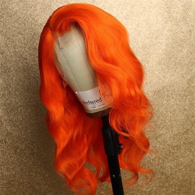 Light Orange Body Wave Brazilian Ombre Human Hair Wig Preplucked Lace Wigs For Black Women