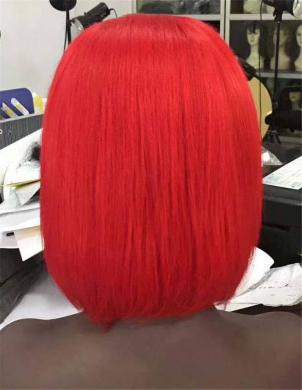 Pink Bob Lace Front Wigs Human Hair 13x4 Pre Plucked Blue Red Grey Green Yellow Short Bob Wigs For Black Women Remy