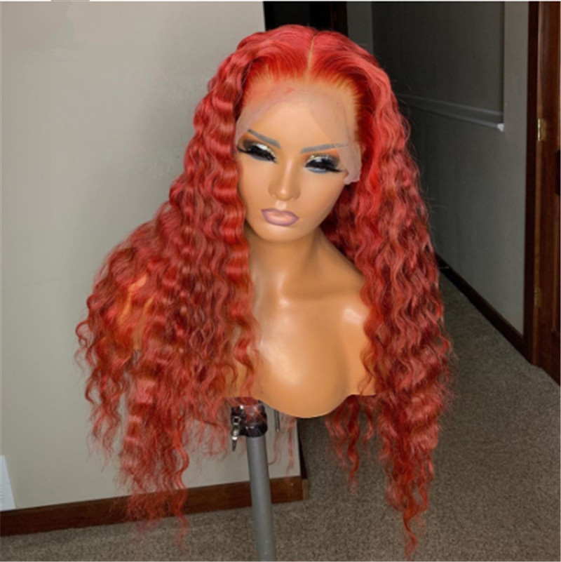 Human Virgin Hair Pre Plucked Ombre Tomato Coloed Lace Front Wig And 13x4x1 T Part Lace Wig For Black Woman-6bd953