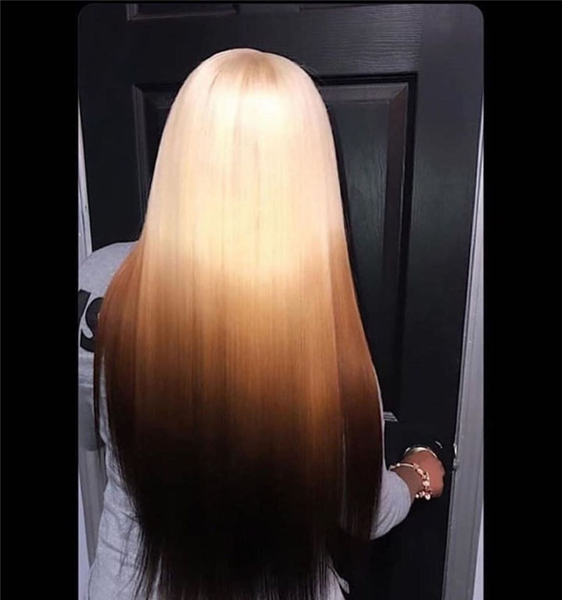 Human Virgin Hair Pre Plucked Ombre 13x4x1 T Part Lace Front Wig And Lace Front wig For Black Woman-32dd7f