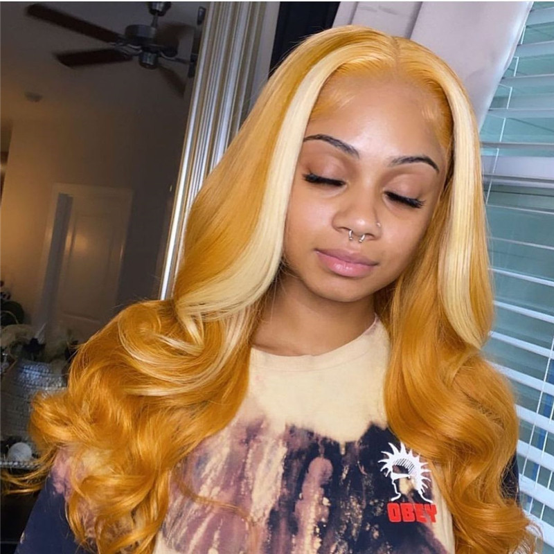 Human Virgin Hair Pre Plucked Ombre 13x4x1 T Part Lace Front Wig And Lace Front wig For Black Woman-9d35e5