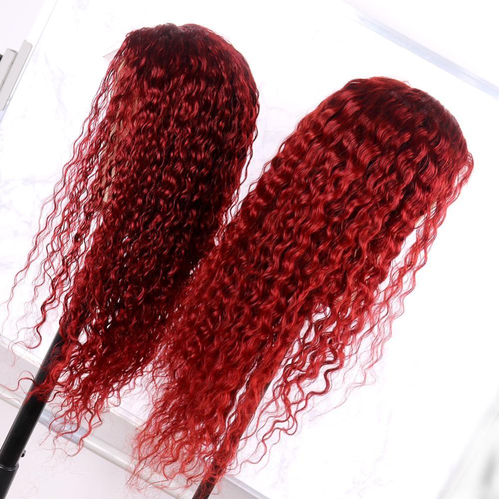 Wine Red Hair Wig Queen Wig Brazilian Deep Curly Hair Remy Human Hair Wigs