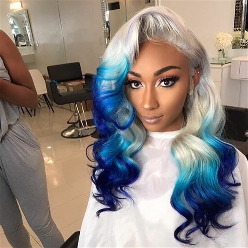 Human Virgin Hair Pre Plucked Ombre Lace Front Wig And Lace Front wig For Black Woman-184e1b