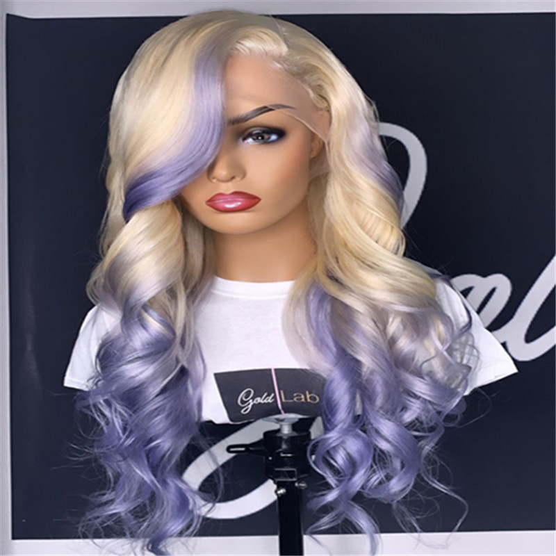 Human Virgin Hair Pre Plucked Ombre 13x4x1 T Part Lace Front Wig And Lace Front wig For Black Woman-8972de