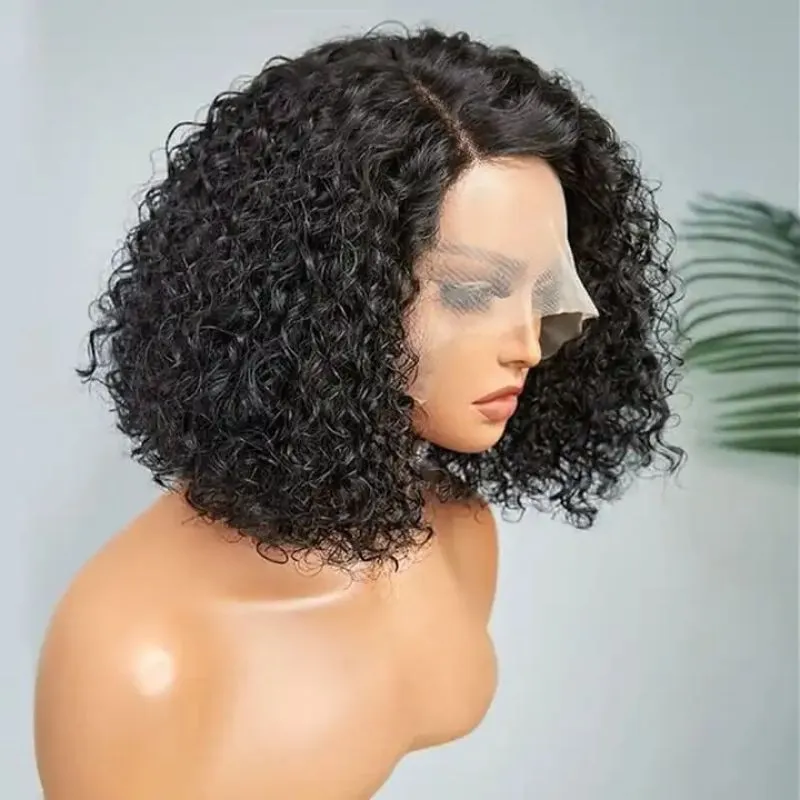 HD Transparent Lace Wigs 180% Density Deep Curly 13x4 Lace Front Wigs Human Hair Wigs For Sale