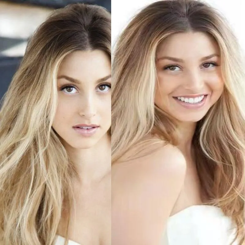 Human Virgin Hair Wave Ombre Brown Highlight Light Blonde Wigs Pre Plucked Lace Front Wig 360 Lace Frontal Lace Wig For Black Woman