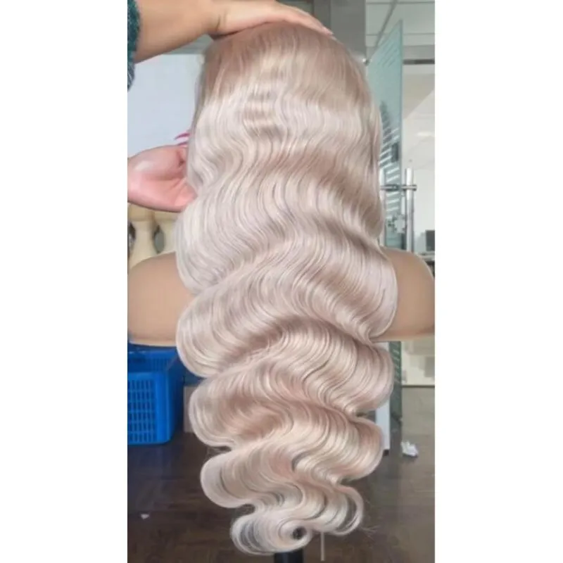 Real Human Hair Straight Ombre Grey Color Cosplay Human Virgin Hair Pre Plucked Lace Front Wig  For Black Woman