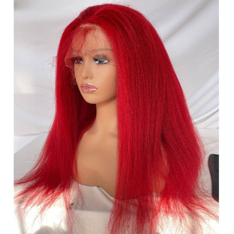 Red Wig Human Hair Remy Brazilian Straight Lace Front Wig Pre Plucked With Baby Hair Red Colored Human Hair Wigs For Women