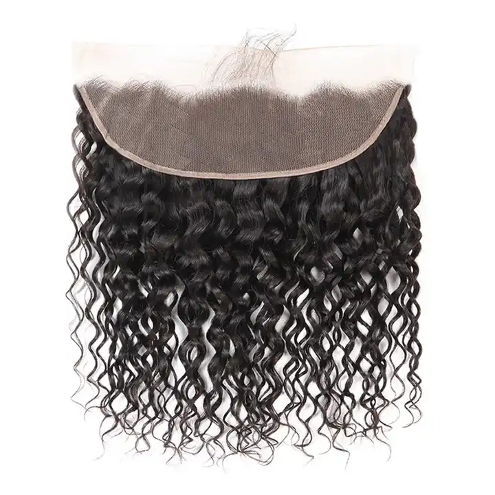 Best 13x4 Lace Frontal 100% Human Hair Water Wave Lace Frontal Closure with Baby Hair Pre-plucked Lace Frontal for Sale Installation Natural Color